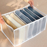 7 Grids Mesh Foldable Clothes Storage Jeans Pants Organizer Clothes Organizer - Close-Up Angle