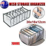 7 Grids Mesh Foldable Clothes Storage Jeans Pants Organizer Clothes Organizer - Front View