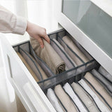 2PCS 7 Grids Mesh Foldable Clothes Storage Jeans Pants Organizer Clothes Organizer 36X17X12CM - Top-Down View