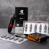 Complete Tattoo Kit rotary tattoo pen 8Inks [40Needle] Practice Skin AU-PLUG - Top-Down View