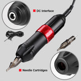 92PCS Upgrade Complete Tattoo Kit rotary tattoo pen 8Inks 40Needle Practice Skin - Side View