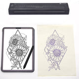 Wireless Tattoo Transfer Printer Portable Machine Clear Transfer Stencil Printer Black - 45-Degree Angle