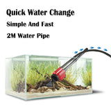 Aquarium Electric Siphon Pump Vacuum Cleaner Fish Tank Clean Water Change Gravel - Side View