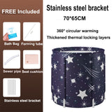 65x70cm Portable Foldable Bathtub PVC Water Tub Place Room Spa Bath Bucket Adult Folding - Front View