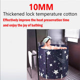 65x70cm Portable Foldable Bathtub PVC Water Tub Place Room Spa Bath Bucket Adult Folding - Side View