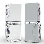 ORIGINAL Dryer Stand Maxi: Portable Dryer Rack Heavy Duty Steel Capacity white for Washer/Dryer/Mini Fridge