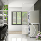 ORIGINAL Dryer Stand Maxi: Adjustable Front Load Washer Machine Dryer Shelf - Close-Up Angle
