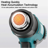 2200W Cordless Heat Gun Hot Air Gun Temperature 300~580 Degree Celsius For Makita 18V Battery - Rear View
