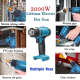 2000W Electric Hot Air Heat Gun with Nozzles Cordless Handheld For Makita 18V AU - Top-Down View