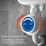 Mini Electric Instant Tankless Hot Water Heater Under Sink Shower Water System - Side View