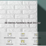 70CMx10M 3D Wall Paper Panel Foam Brick Self Adhesive Waterproof Wallpaper Sticker - Rear View