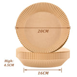 100PCS Air Fryer Disposable Paper Liner Set Non-Stick Pan Parchment Baking Paper - Close-Up Angle