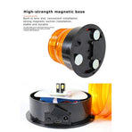 Solar Powered LED Flashing Beacon Light, 12-24V Amber Emergency Magnetic Warning Yellow