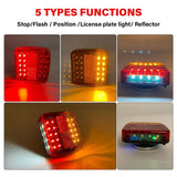 2x Trailer Lights LED Tail Wireless Magnetic Stop Truck Indicator C - Front View