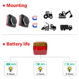 2x Trailer Lights LED Tail Wireless Magnetic Stop Truck Indicator C - Side View