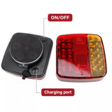 2x Trailer Lights LED Tail Wireless Magnetic Stop Truck Indicator C - Rear View