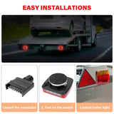 2x Trailer Lights LED Tail Wireless Magnetic Stop Truck Indicator C - Close-Up Angle