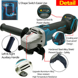 125mm Brushless Angle Grinder Cutting Machine Polisher For Makita 18V Battery - Side View