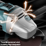 Brushless Cordless Angle Grinder With 2x Li-ion Battery Charger 125mm Combo Kit - Low Angle