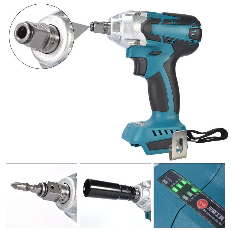 1/2 Cordless Impact Wrench Driver Brushless Rattle Gun For Makita 18V Battery