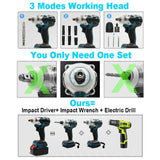 Cordless Electric Impact Wrench Brushless Rattle Gun 1/2 Driver +Large Battery
