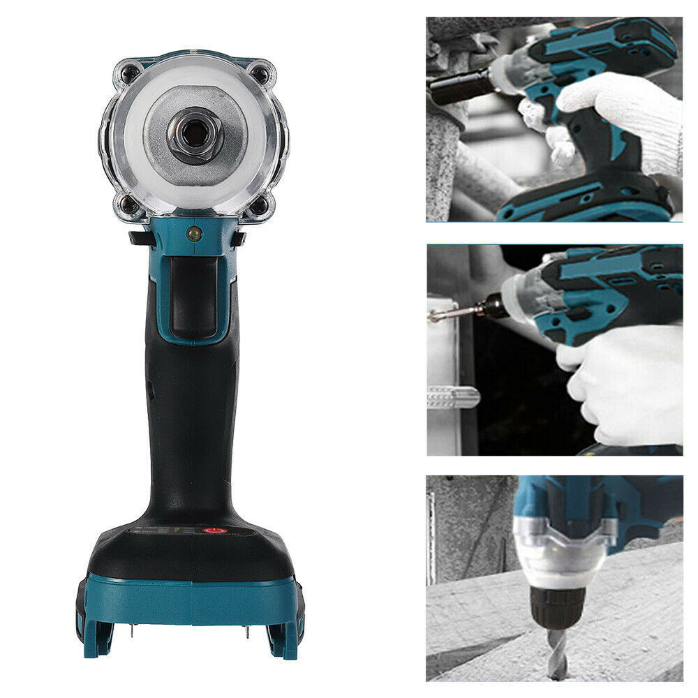 Cordless Electric Impact Wrench Brushless Rattle Gun 1/2 Driver +Large Battery