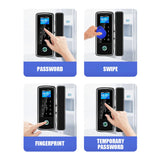 Smart Door Lock For Glass Door Fingerprint Lock Password APP Card for Frameless - Top-Down View
