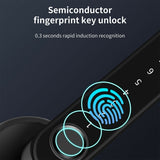 Smart Fingerprint Door Lock Electronic Handle Digital Password Bluetooth Key APP - Front View