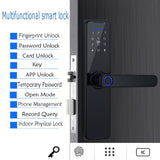 Digital Smart Door Lock Fingerprint APP Key Card Password Electronic Home Lock - Close-Up Angle