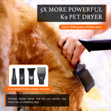 2800W Dog Dryer High Velocity Pet Dog Pet Blow Dryer Adjustable Speed 4 Nozzles - Side View
