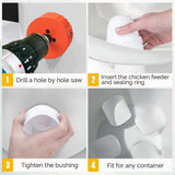 6 Port Chicken Feeder Poultry Feeder DIY Port PVC Gravity Fed Chicken Feeder - Side View