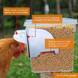 6 Port Chicken Feeder Poultry Feeder DIY Port PVC Gravity Fed Chicken Feeder - Low Angle