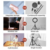 LED Portable Phone Holder Stand Wireless Remote Dimmable Selfie Fill Light Lamp Pink - Top-Down View