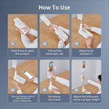 LED Portable Phone Holder Stand Wireless Remote Dimmable Selfie Fill Light Lamp White - 45-Degree Angle