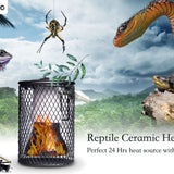 100W Reptile Ceramic Heat Lamp anti-hot Cage Light Holder Switch Chicken Brooder - Rear View