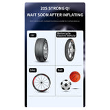 12V Cordless Car Tire Air Inflator Electric Pump Portable Tyre USB Rechargeable - Low Angle
