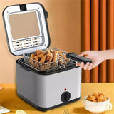 Electric Deep Fryer 2.5L French Frie Machine Oil Hot Pot Fried Chicken Grill - Front View