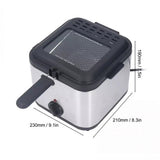 Electric Deep Fryer 2.5L French Frie Machine Oil Hot Pot Fried Chicken Grill - 45-Degree Angle