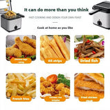 Electric Deep Fryer 2.5L French Frie Machine Oil Hot Pot Fried Chicken Grill - Rear View