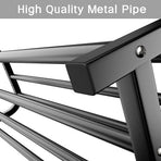 Black Heavy Duty Metal Double Clothes Rail Rack Garment Hanging Shoe Storage Shelf AU
