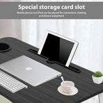 Black Laptop Stand Table Foldable Desk Computer Study Bed Adjustable Cup Slot Tray