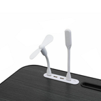Black Laptop Stand Table Foldable Desk Computer Study Bed Adjustable Cup Slot Tray/linght and Fan