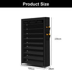 9 Tier Shoe Rack Portable Storage Cabinet Organiser Portable Wardrobe W/ Cover Black