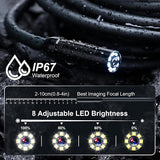 10M 8mm Lens Industrial Endoscope 1080P Digital Borescope Inspection Camera LED Lamp - 45-Degree Angle