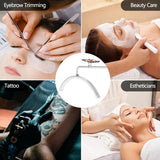 White Half Moon Floor Fill Lamp for Salon Tattoo Eyelash Makeup Beauty LED Lash Light - Top-Down View