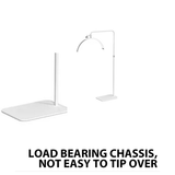 White Half Moon Floor Fill Lamp for Salon Tattoo Eyelash Makeup Beauty LED Lash Light - 45-Degree Angle