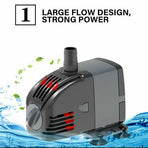 24W Adjustable Flow Aquarium Pump Water Submersible Fish Tank Fountain Pond Marine