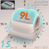 65L Remote Control Automatic Self Cleaning Cat Litter Box Smart App Easy-Clean - Side View