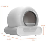 65L Remote Control Automatic Self Cleaning Cat Litter Box Smart App Easy-Clean - Top-Down View