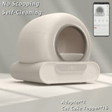 65L Remote Control Automatic Self Cleaning Cat Litter Box Smart App Easy-Clean - Rear View